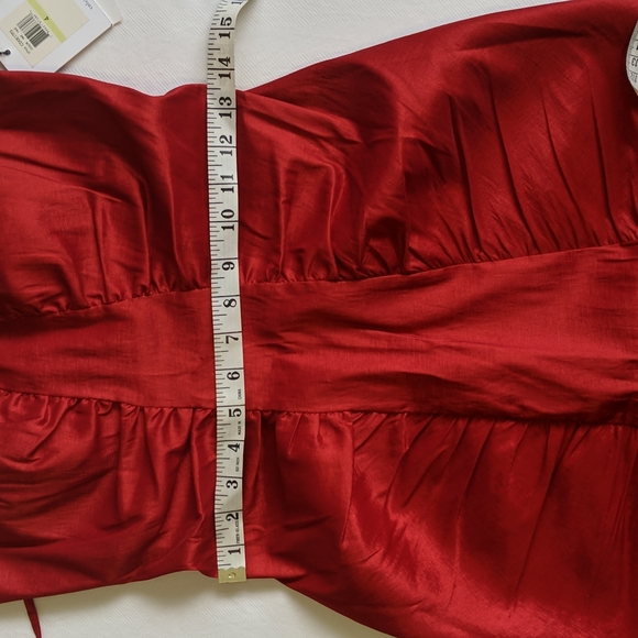 NWT Calvin Klein red strappy mini dress with ruching women's US 4 - Picture 9 of 12